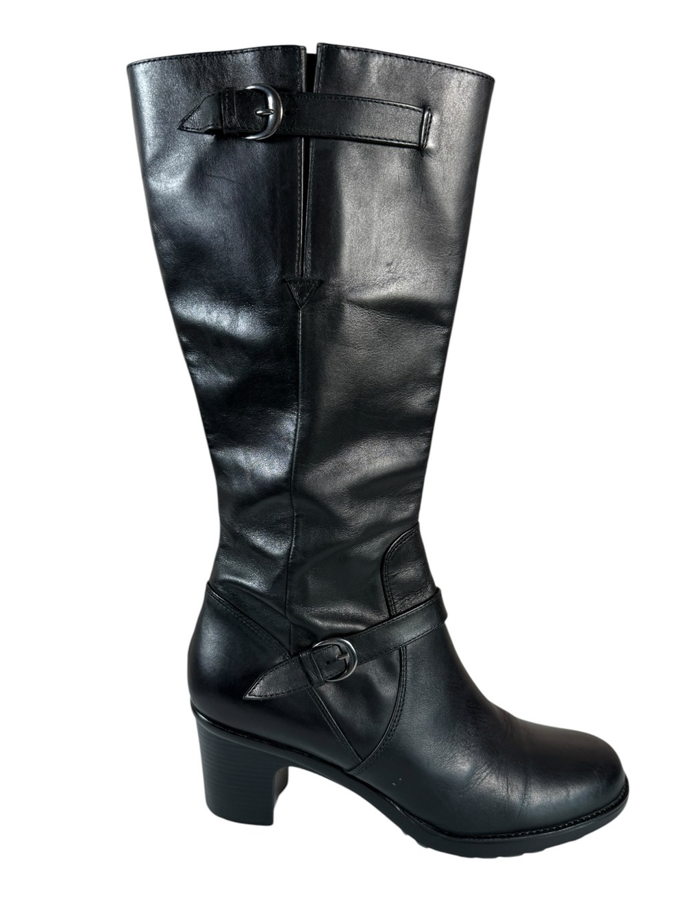 Dansko Celestine Black Leather Knee High Buckle Boots EU 40
